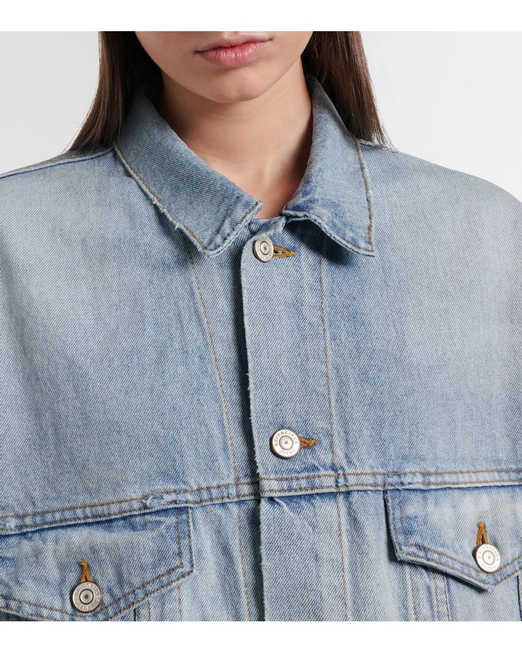 Balenciaga Blue Logo Denim Jacket