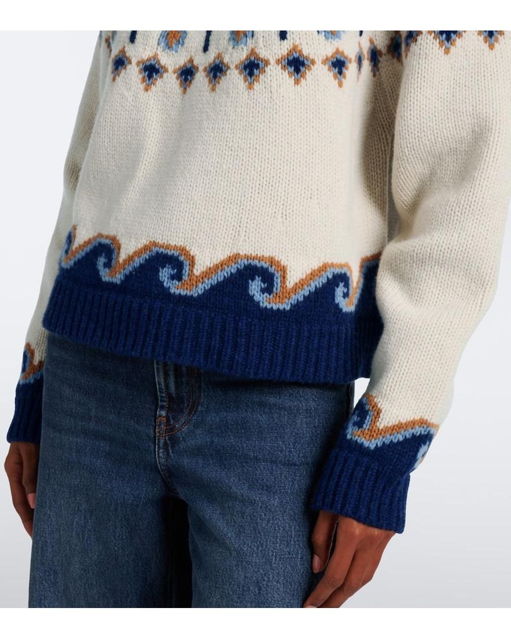 Alanui Blue Sweet Winter Virgin Wool Turtleneck Sweater