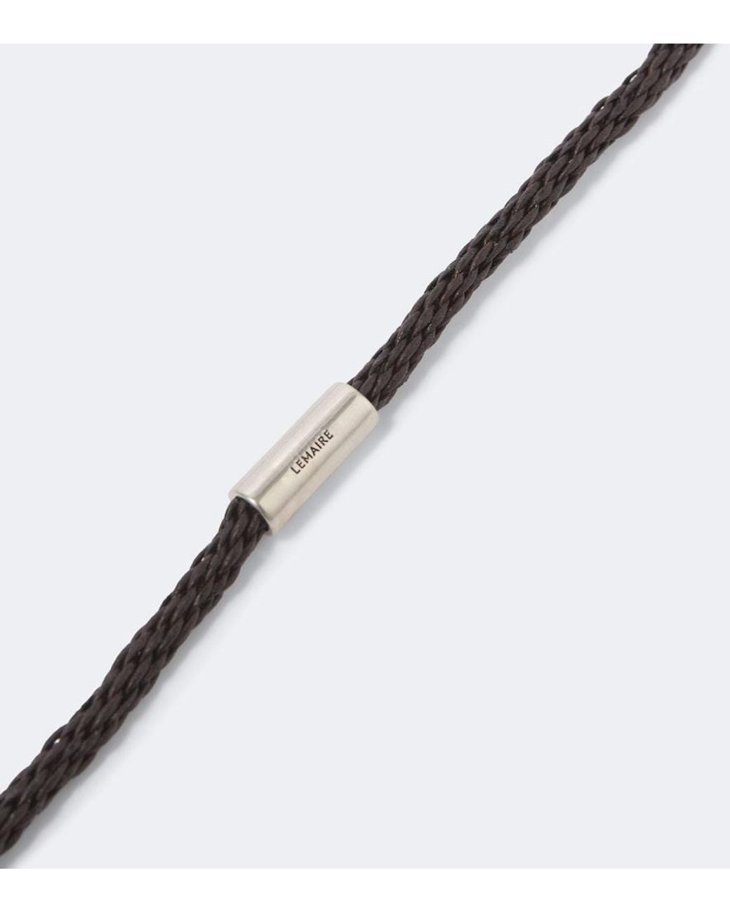 Lemaire Blue Leather Pendant Necklace for men