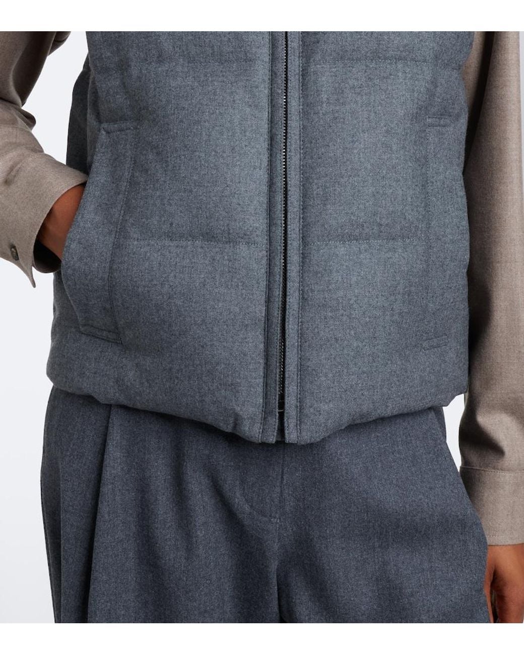 Max Mara Gray The Cube Cashmere-Blend Down Vest