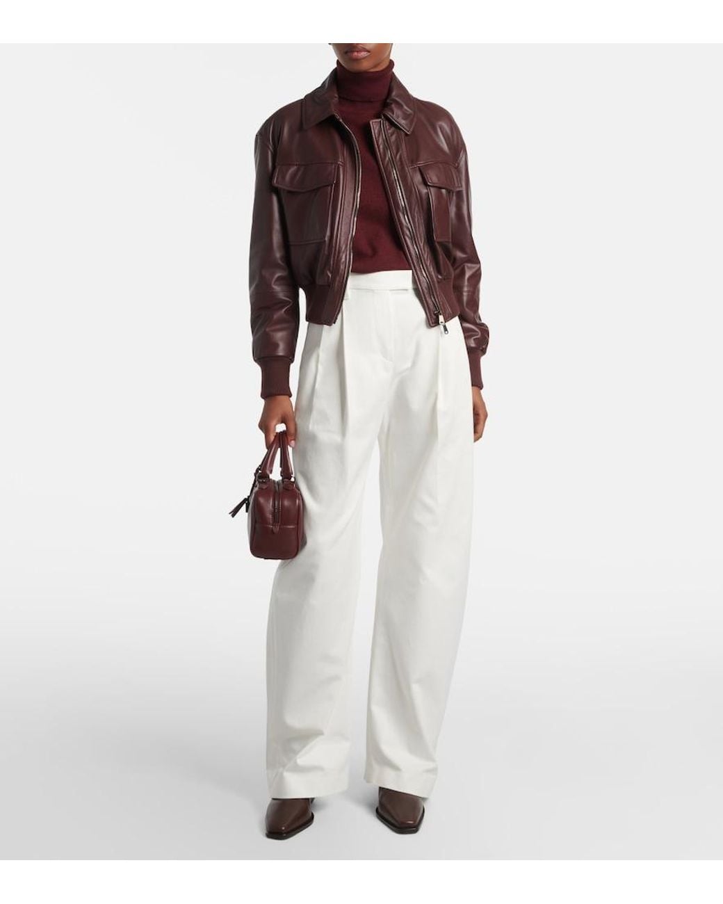 Brunello Cucinelli White Cotton Barrel-Leg Pants