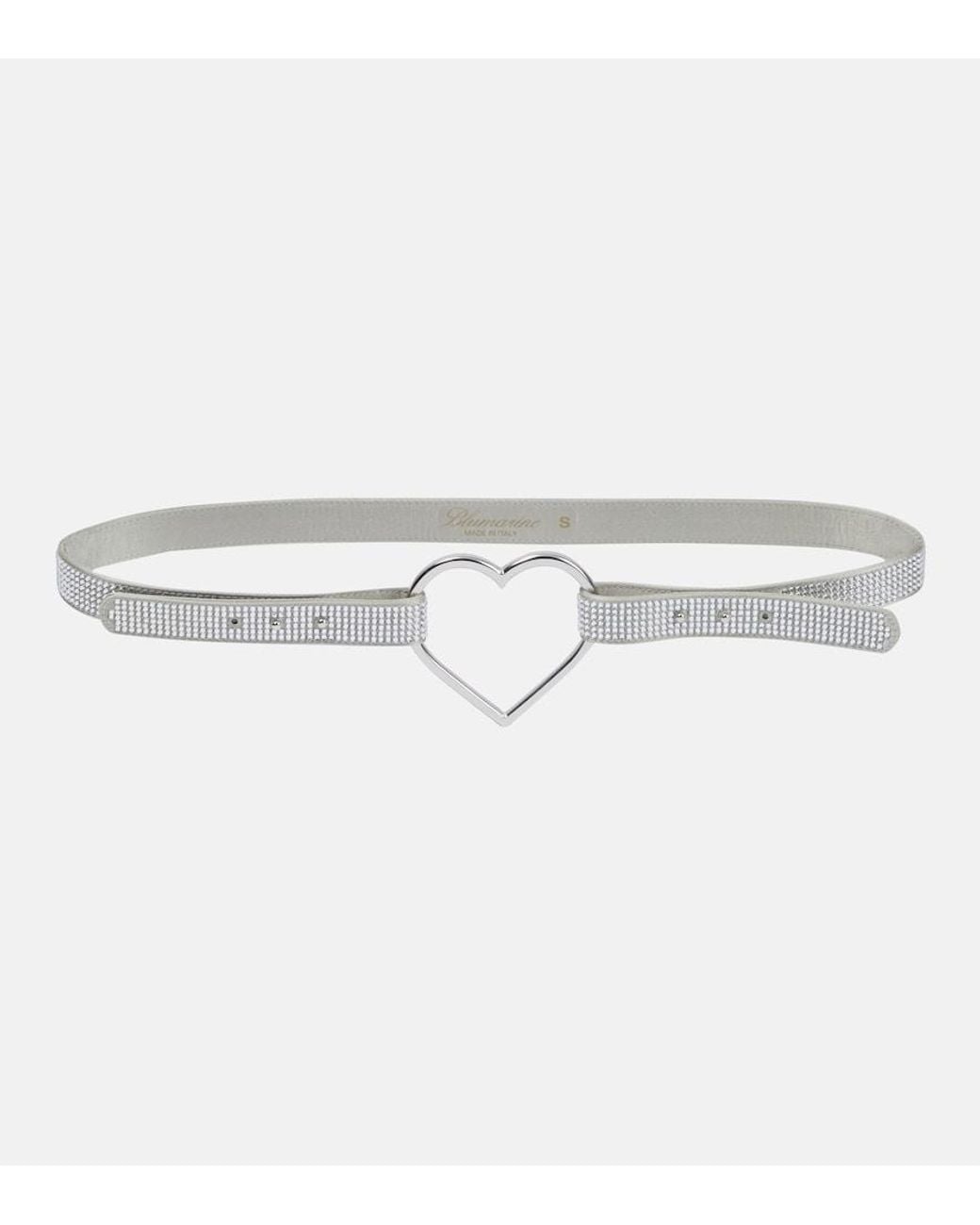 Blumarine White Heart Crystal-embellished Belt