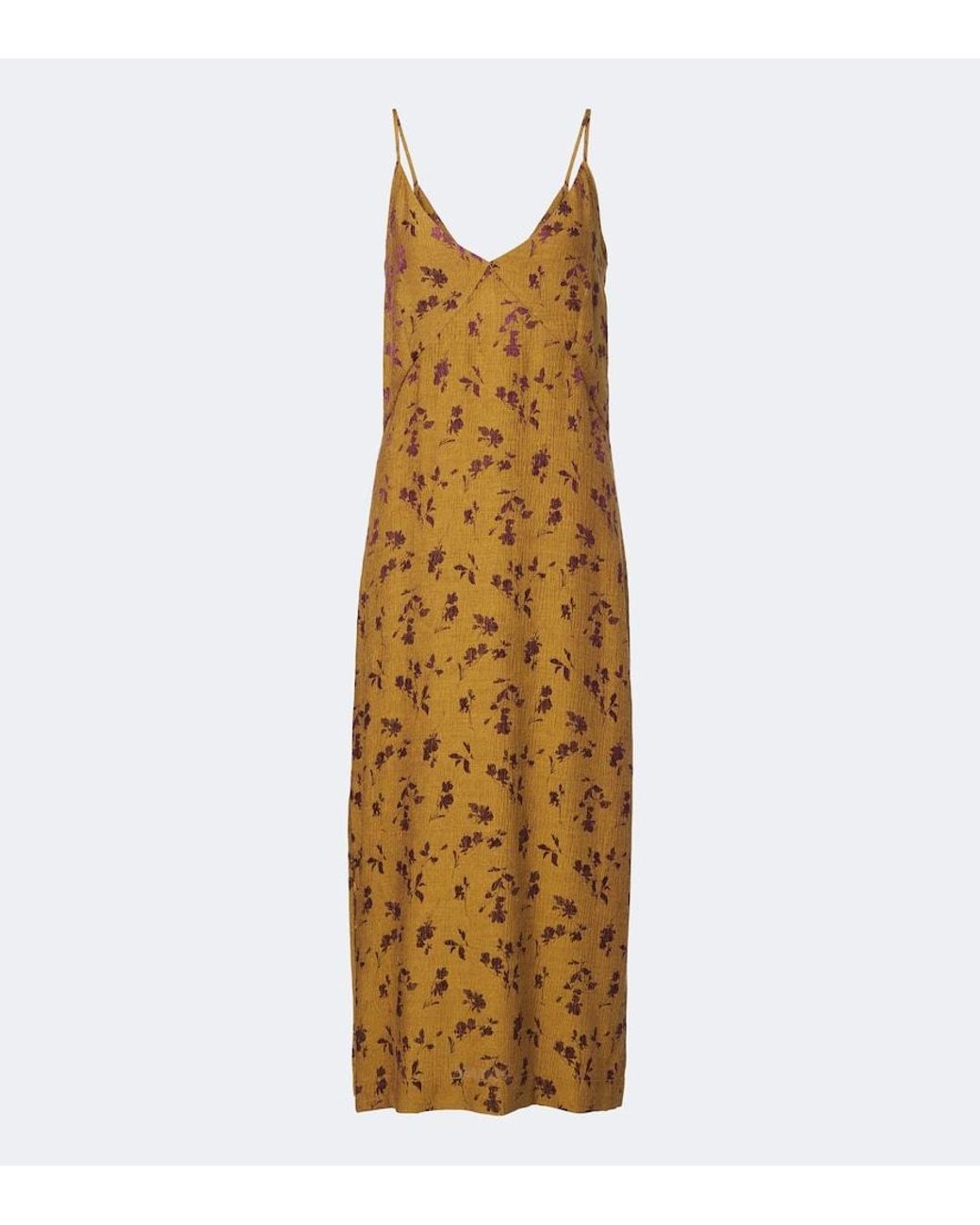 Dries Van Noten Metallic Floral Jacquard Satin Slip Dress