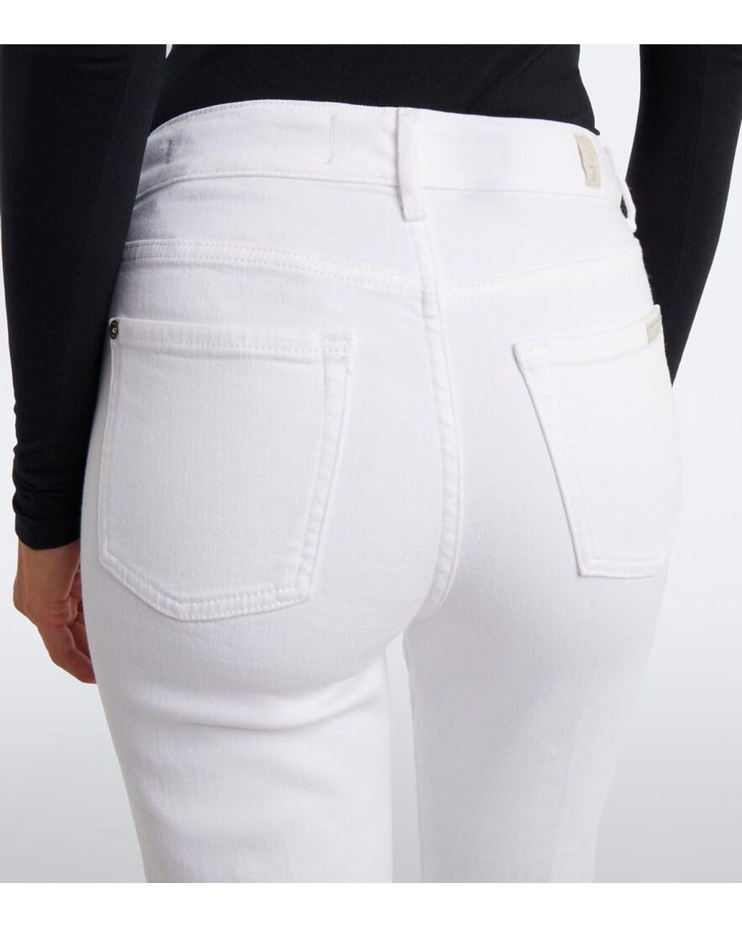 7 For All Mankind White Lisha Flared Jeans
