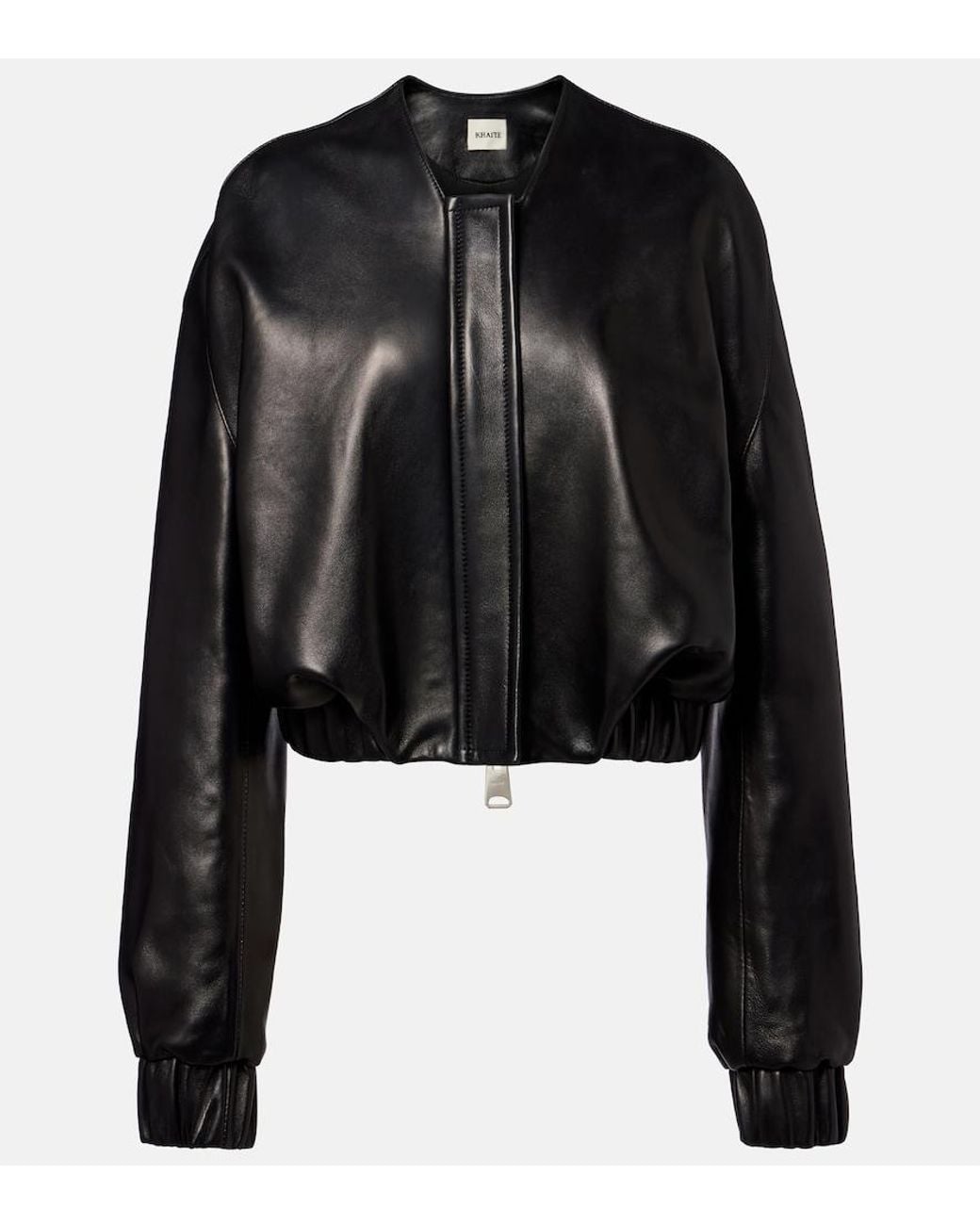 Khaite Black Cordan Leather Jacket
