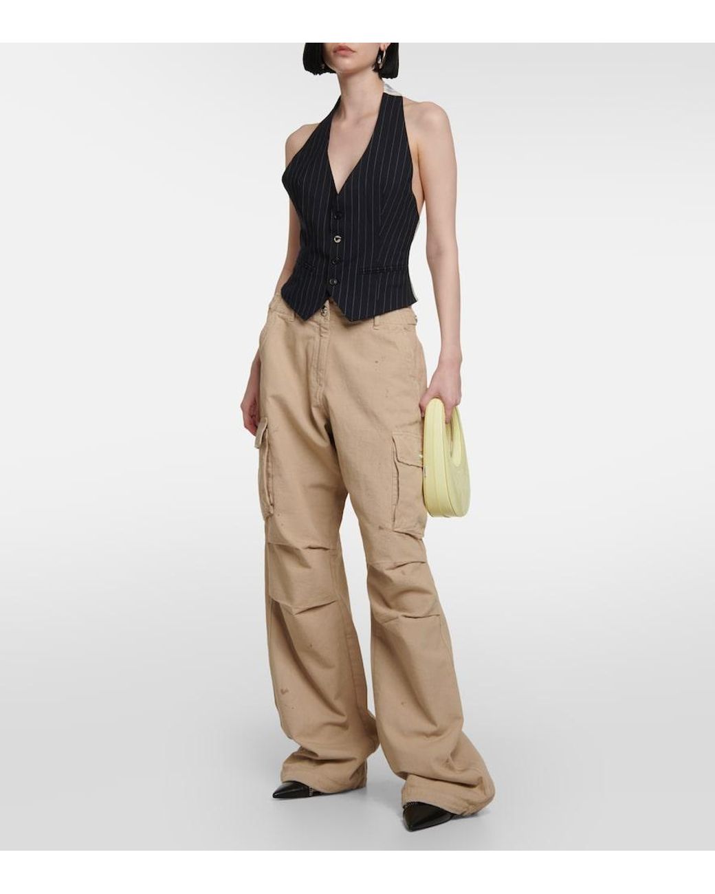 Coperni Natural Adjustable Wide-Leg Cargo Pants
