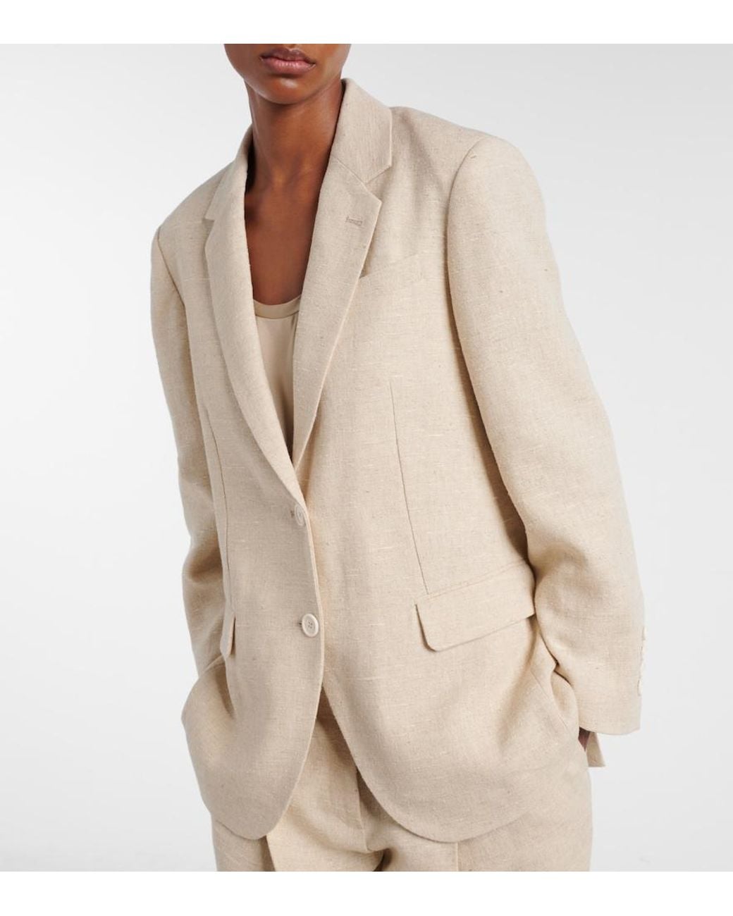 Brunello Cucinelli Natural Linen-Blend Blazer