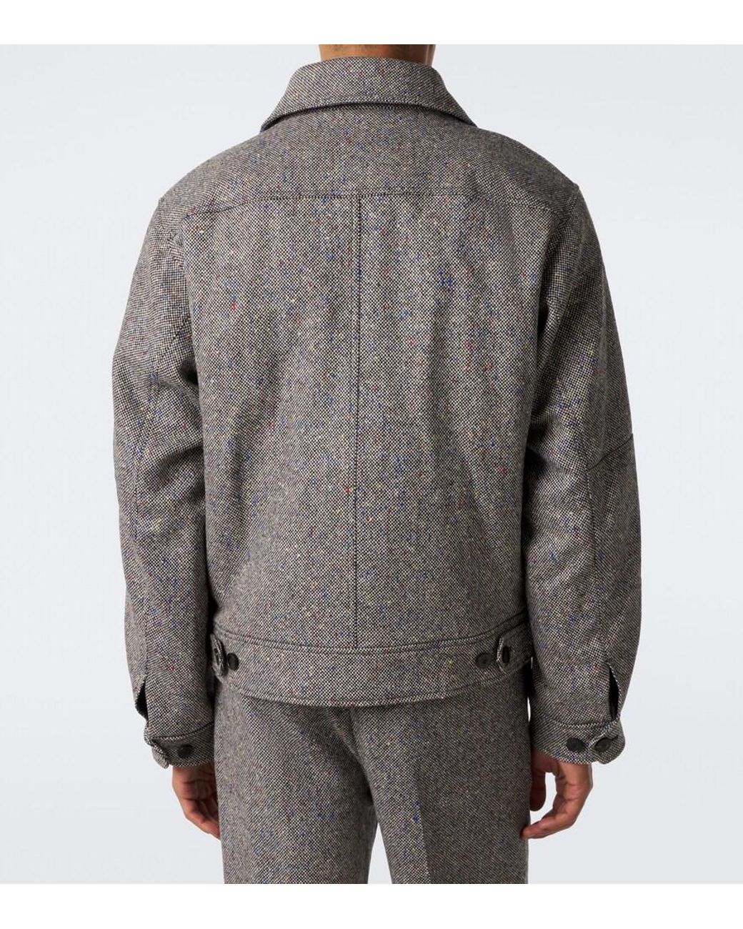 Dries Van Noten Gray Checked Wool Jacket for men