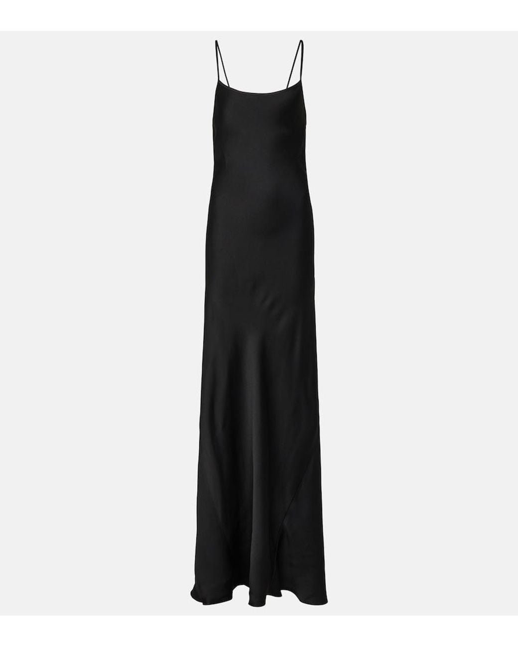 Victoria Beckham Black Satin Slip Dress