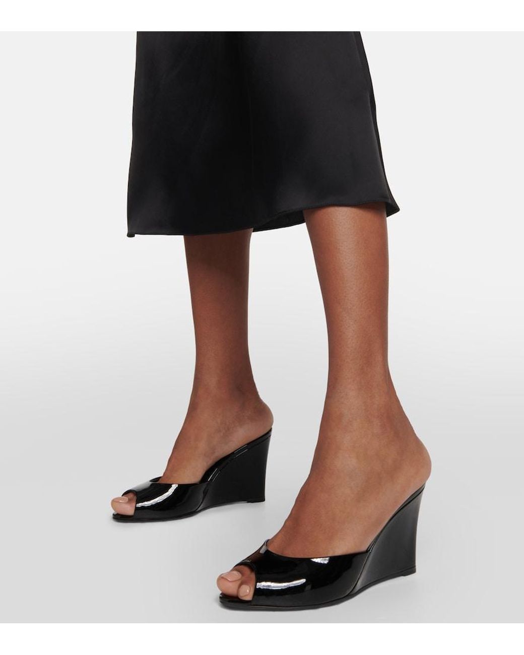 Christian Louboutin Black Me Dolly Zeppa Patent Leather Sandals