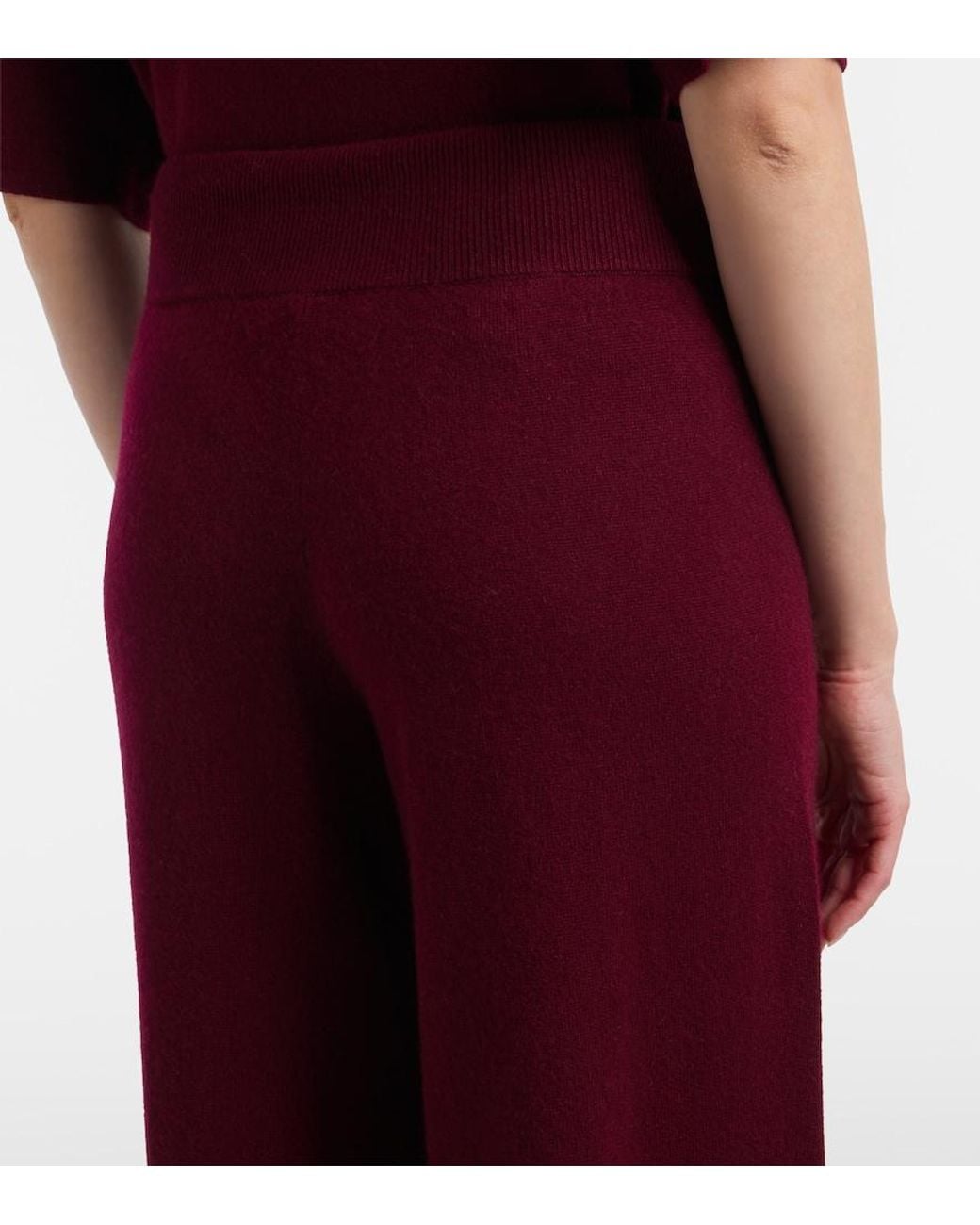 Lisa Yang Red Sofi Cashmere Wide-Leg Pants