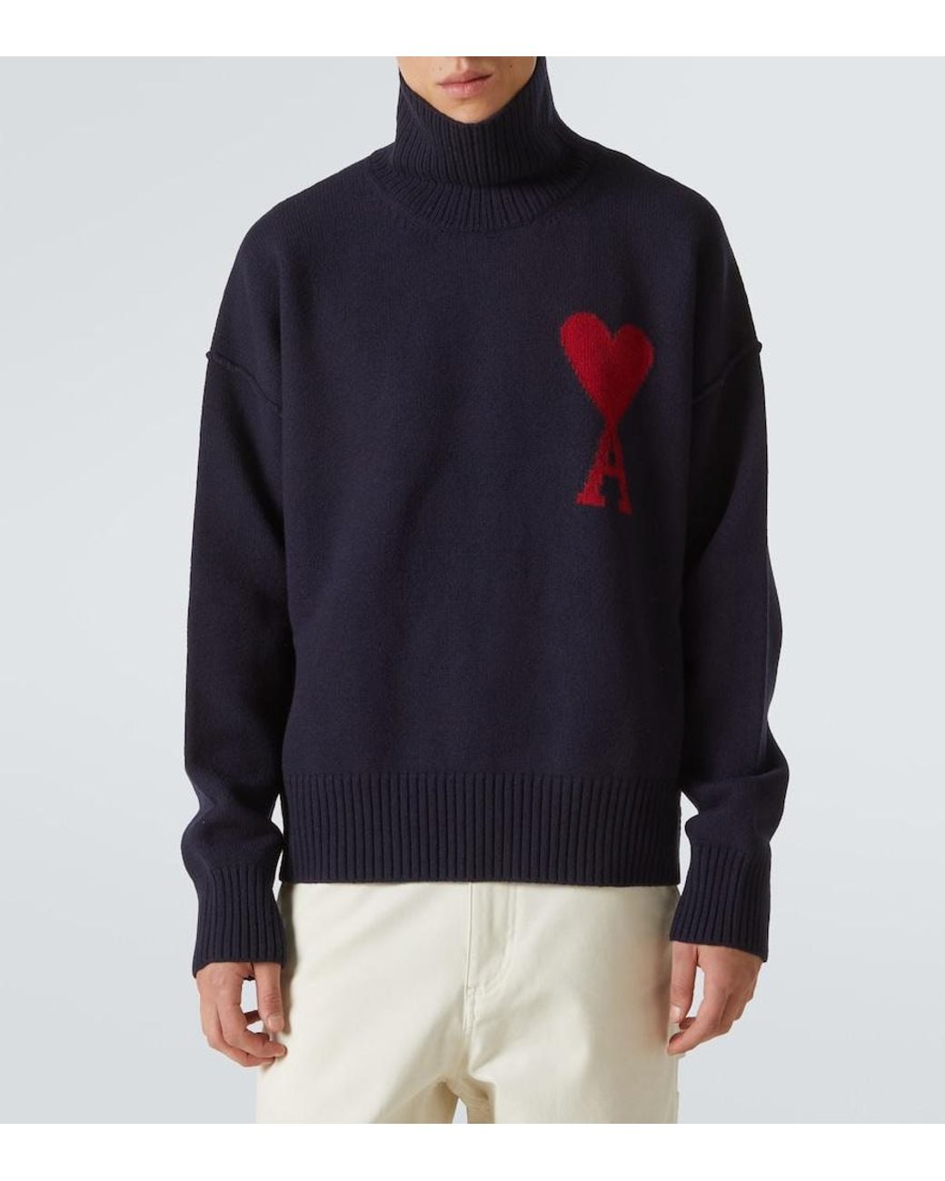 AMI Blue De Caur Turtleneck Sweater for men