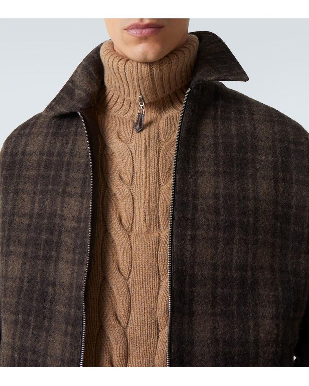 FRAME Black Checked Virgin Wool Blouson Jacket for men