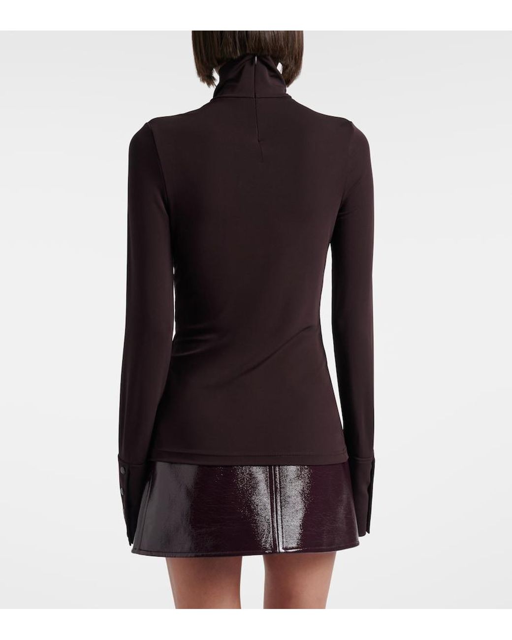 Courreges Black Jersey Turtleneck Sweater