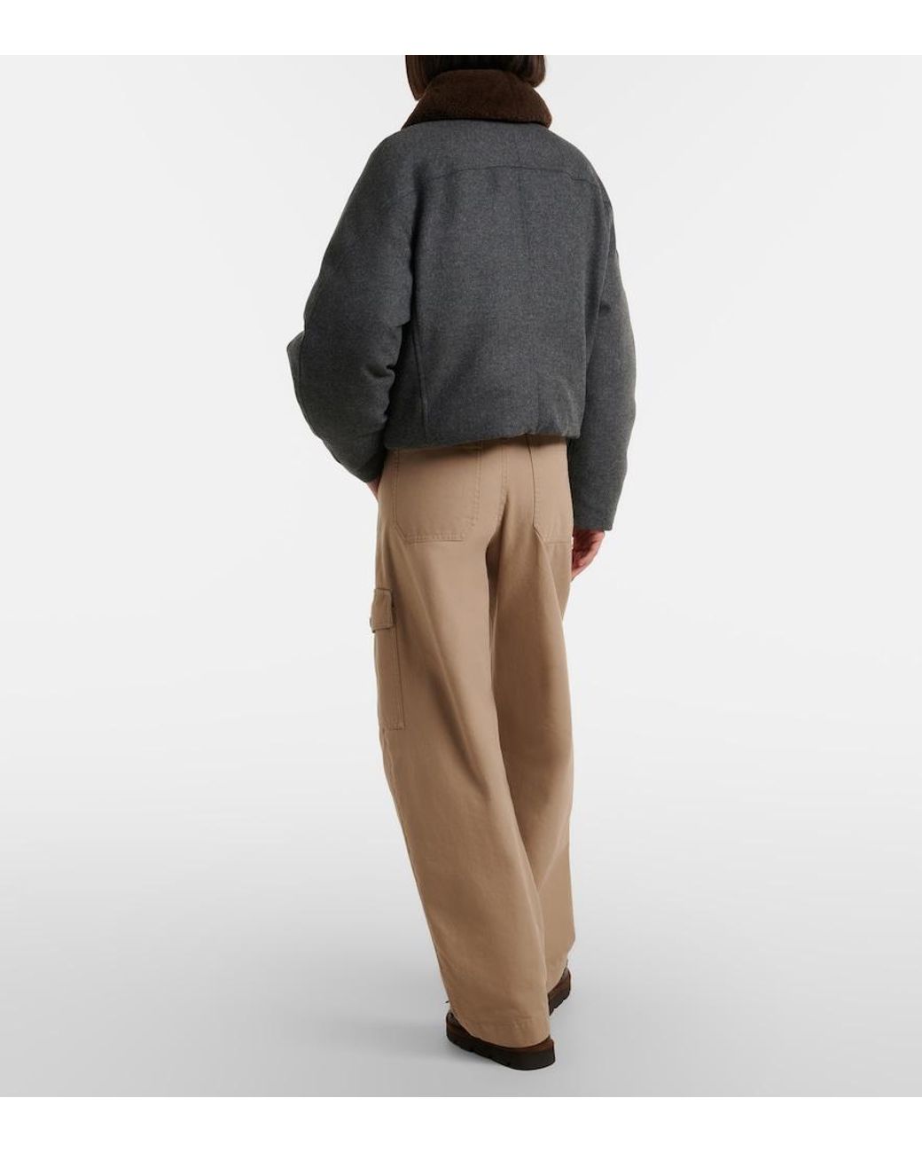 Brunello Cucinelli Natural Cotton Canvas Barrel-Leg Pants