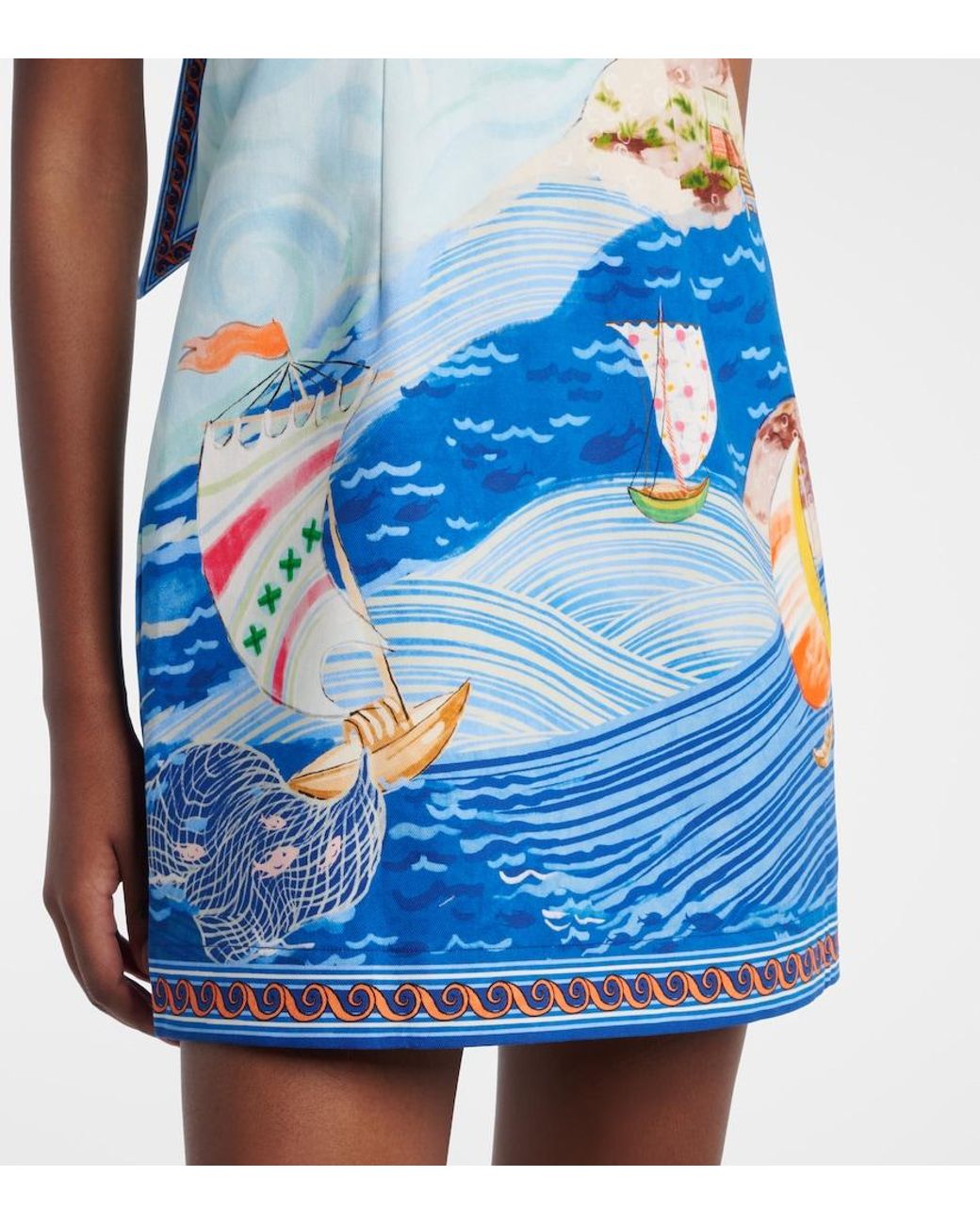 ALÉMAIS Blue Island Printed Cotton Minidress
