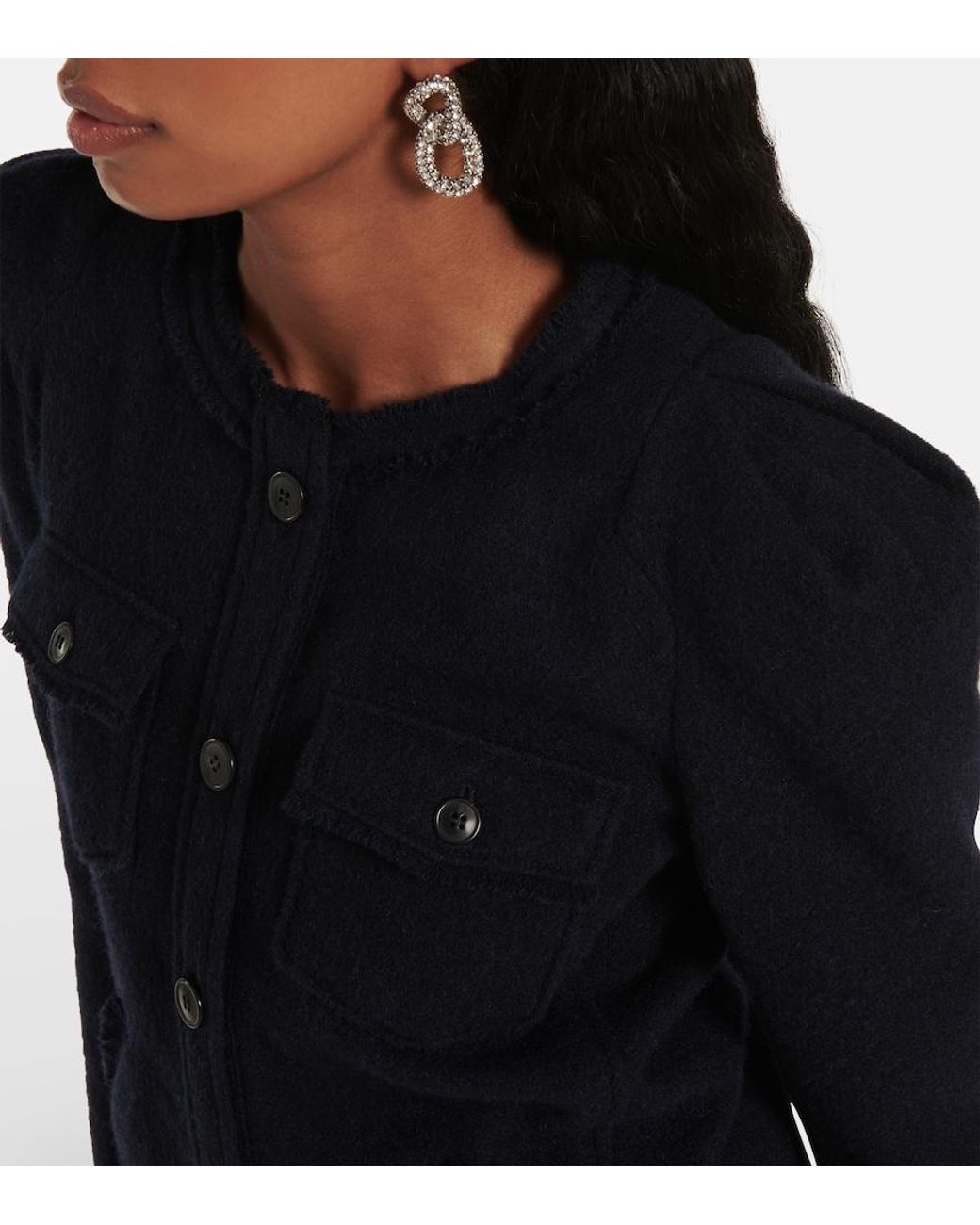 Isabel Marant Blue Nelly Wool-Blend Jacket