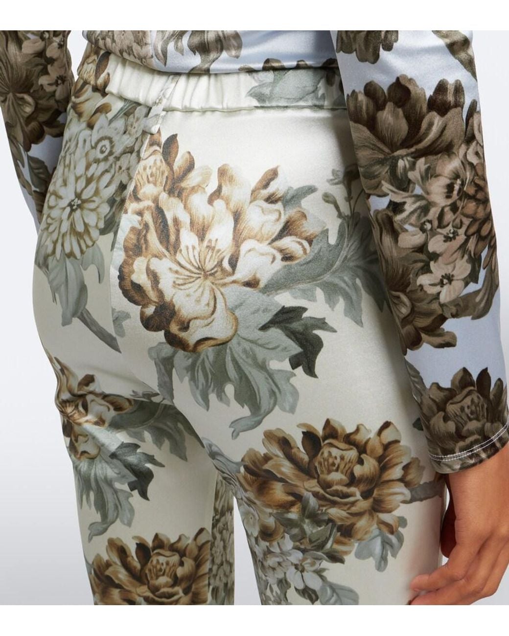 Acne Metallic Floral Jersey Skinny Pants