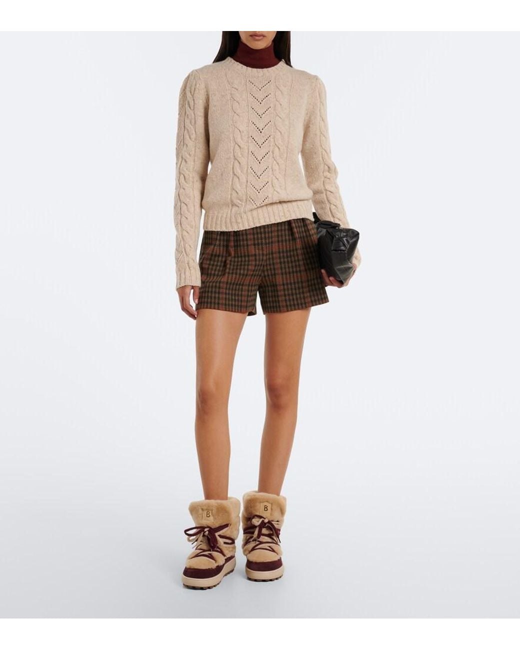Bogner Brown Chamonix Shearling And Suede Snow Boots
