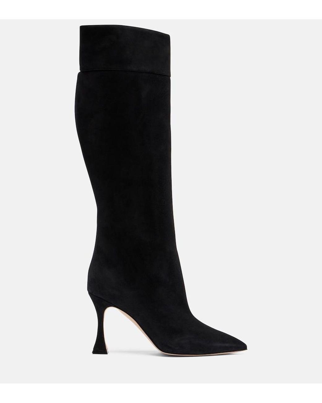Manolo Blahnik Black Miralone 90 Suede Knee-High Boots