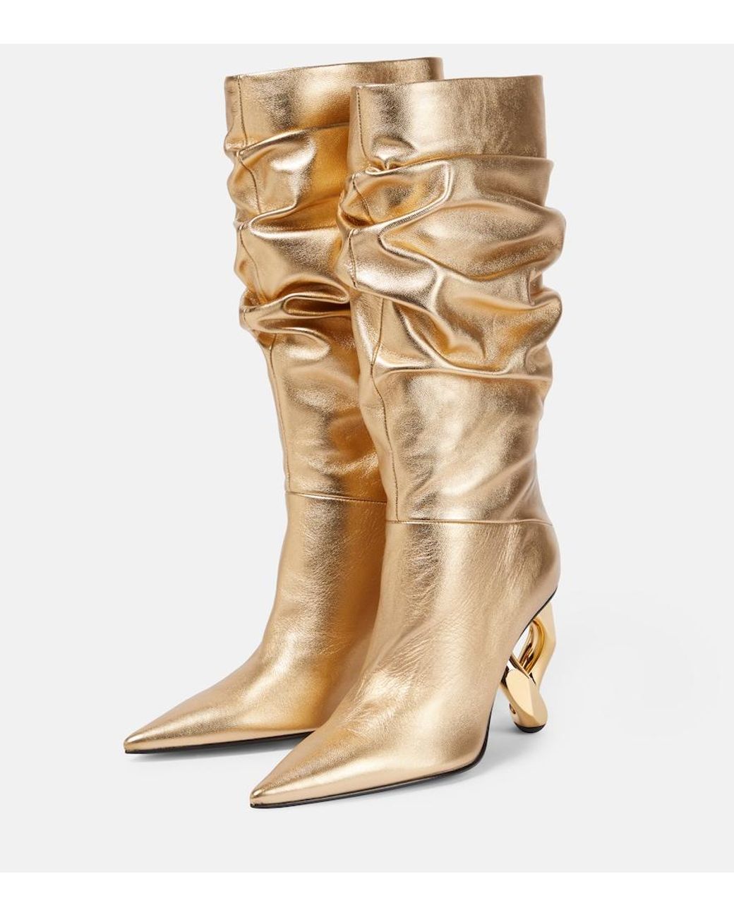 J.W. Anderson Natural Chain Leather Knee-High Boots