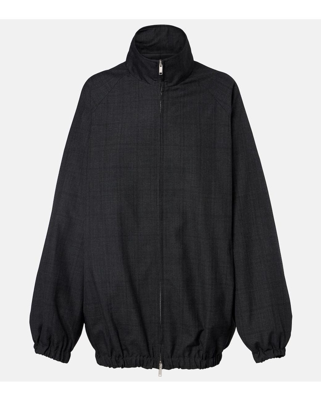 Frankie Shop Black Baxter Plaid Oversized Blouson Jacket