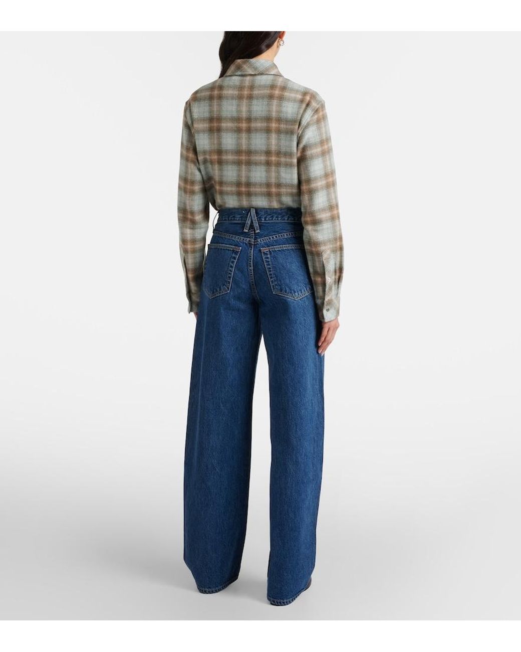 SLVRLAKE Denim Blue Cassie Wide-Leg Jeans