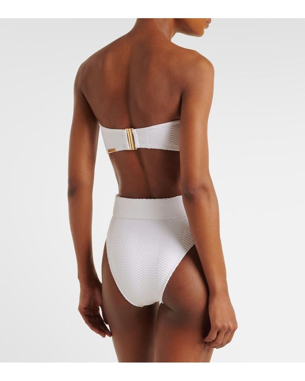 Alexandra Miro White Iris Bandeau Bikini Top