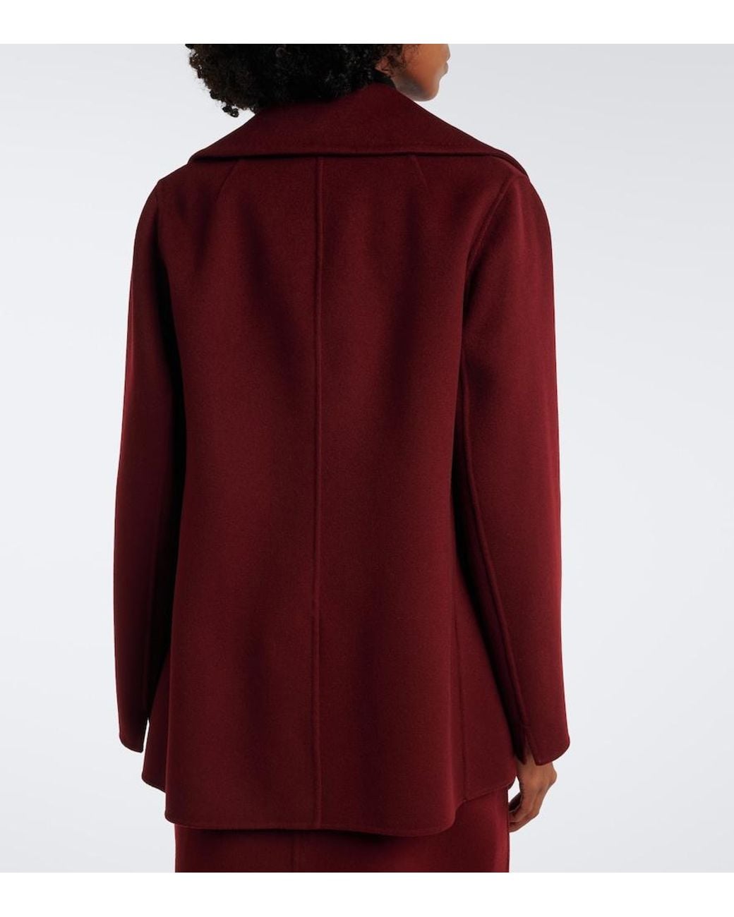 Max Mara Purple Virgin Wool Peacoat