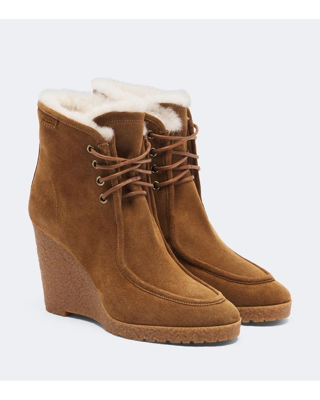 Isabel Marant Brown Cylia Suede Wedge Ankle Boots