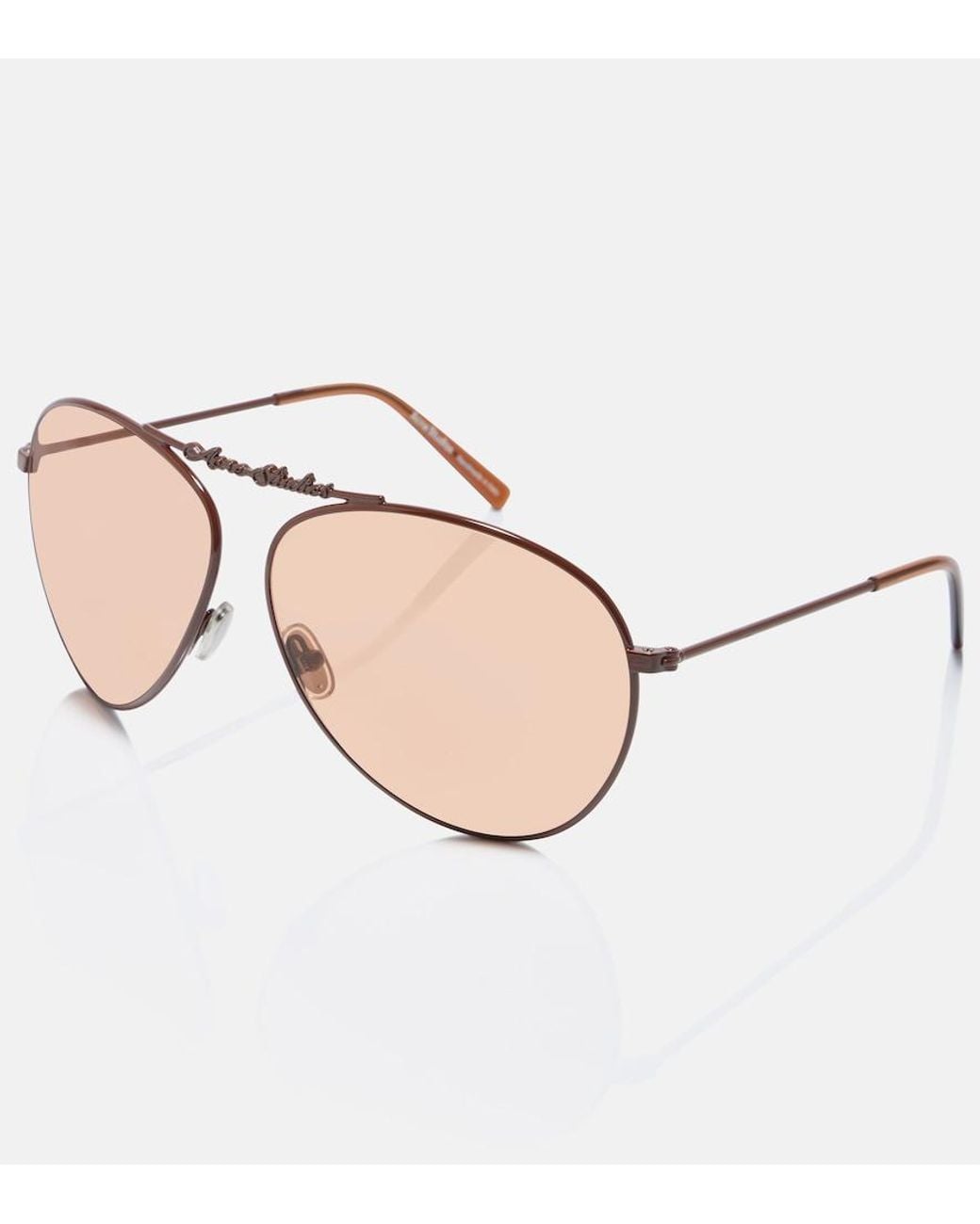 Acne Brown Logo Aviator Sunglasses