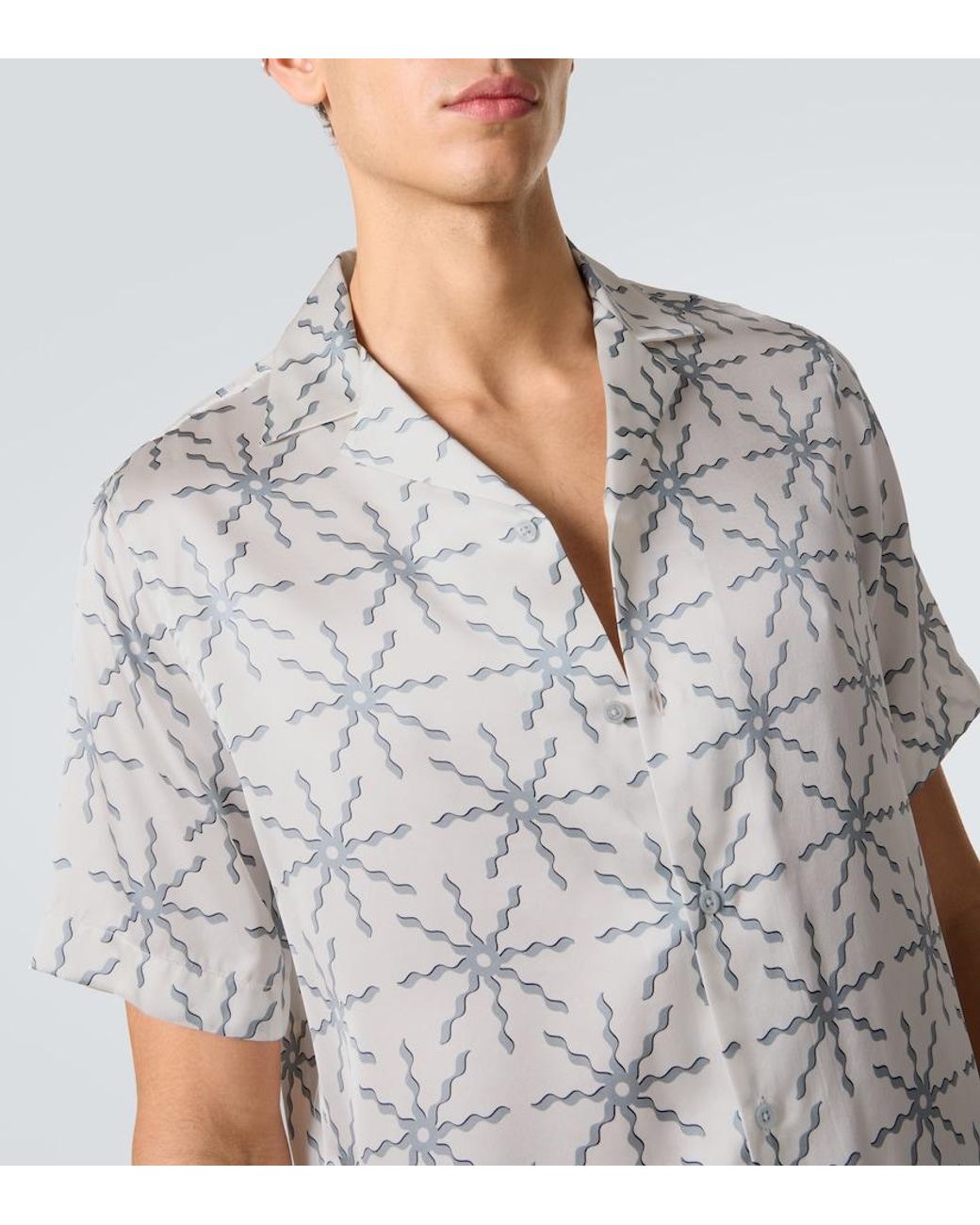 Frescobol Carioca White Roberto Silk Shirt for men