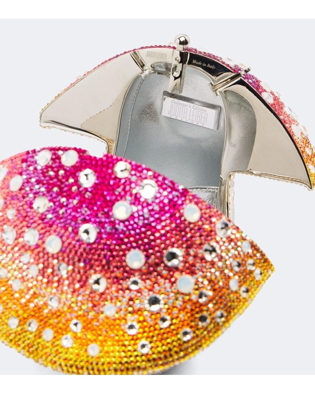 Judith Leiber Pink Mushroom Toadstool Embellished Clutch