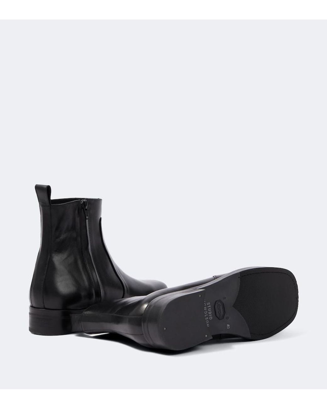 Studio Nicholson Stiefel Square Aus Leder in Black für Herren