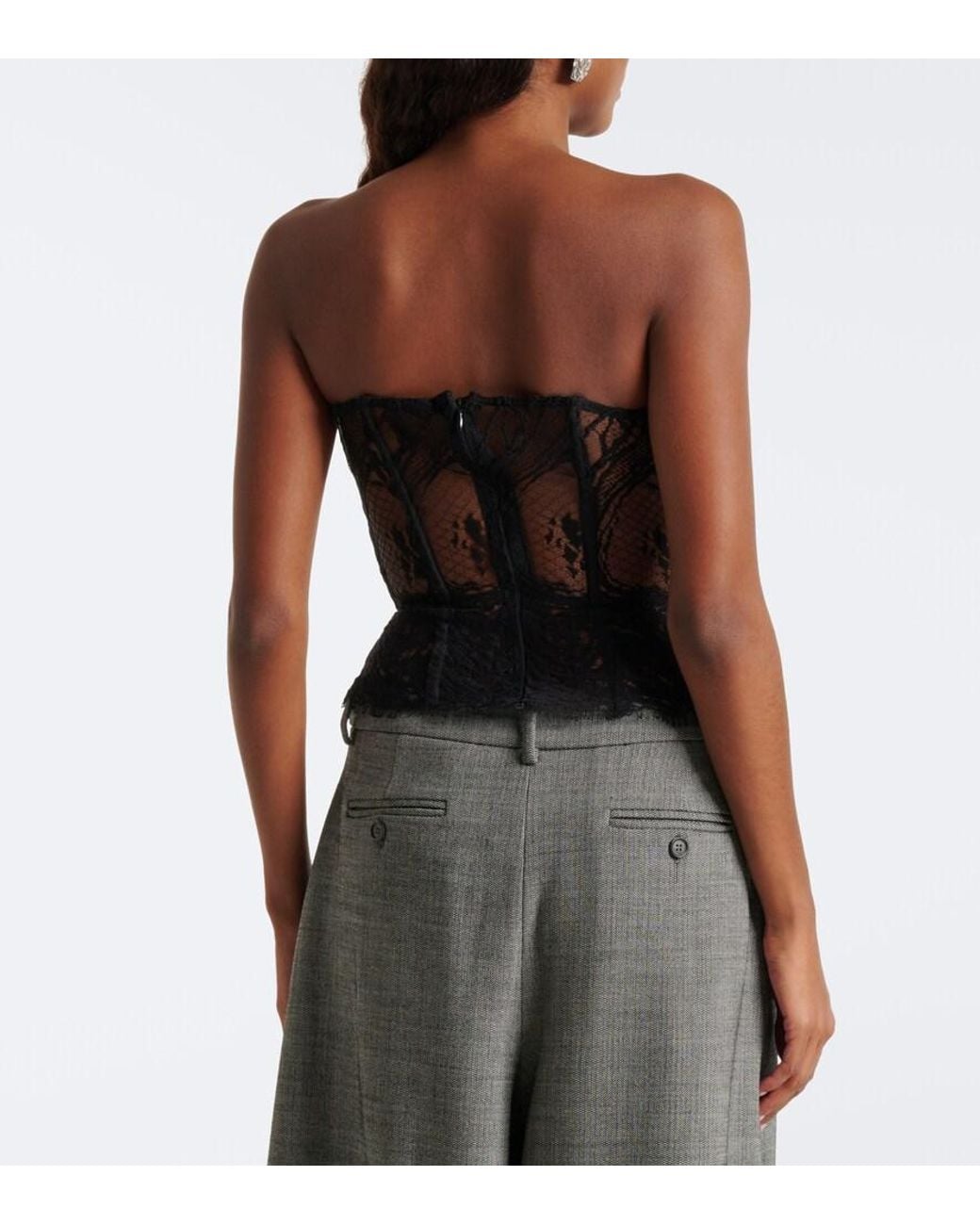 Magda Butrym Black Draped Lace Corset