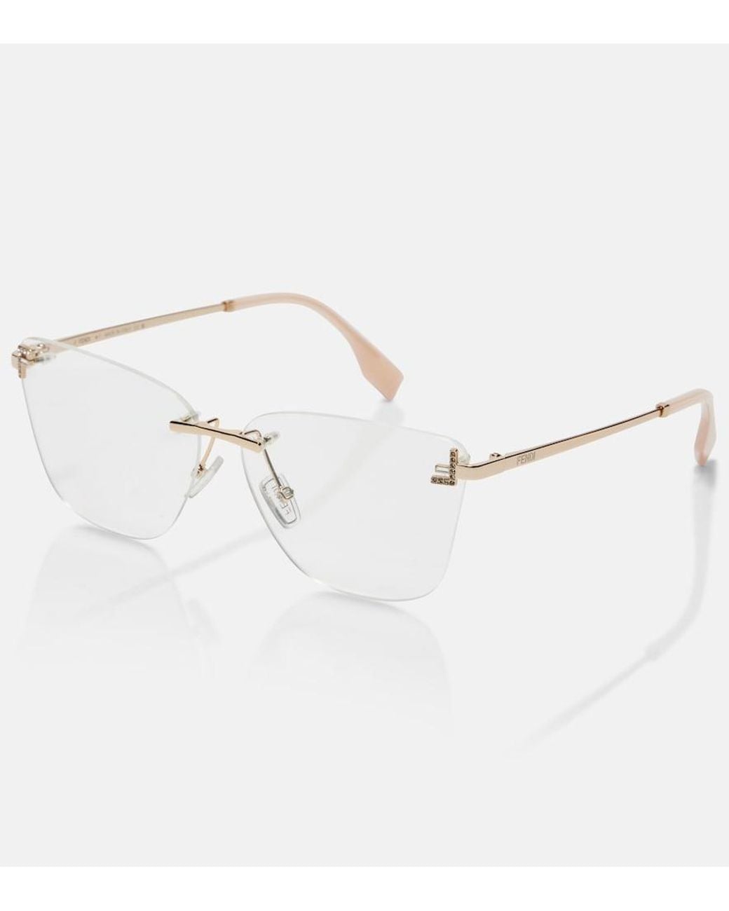 Fendi Natural Eckige Brille First Crystal