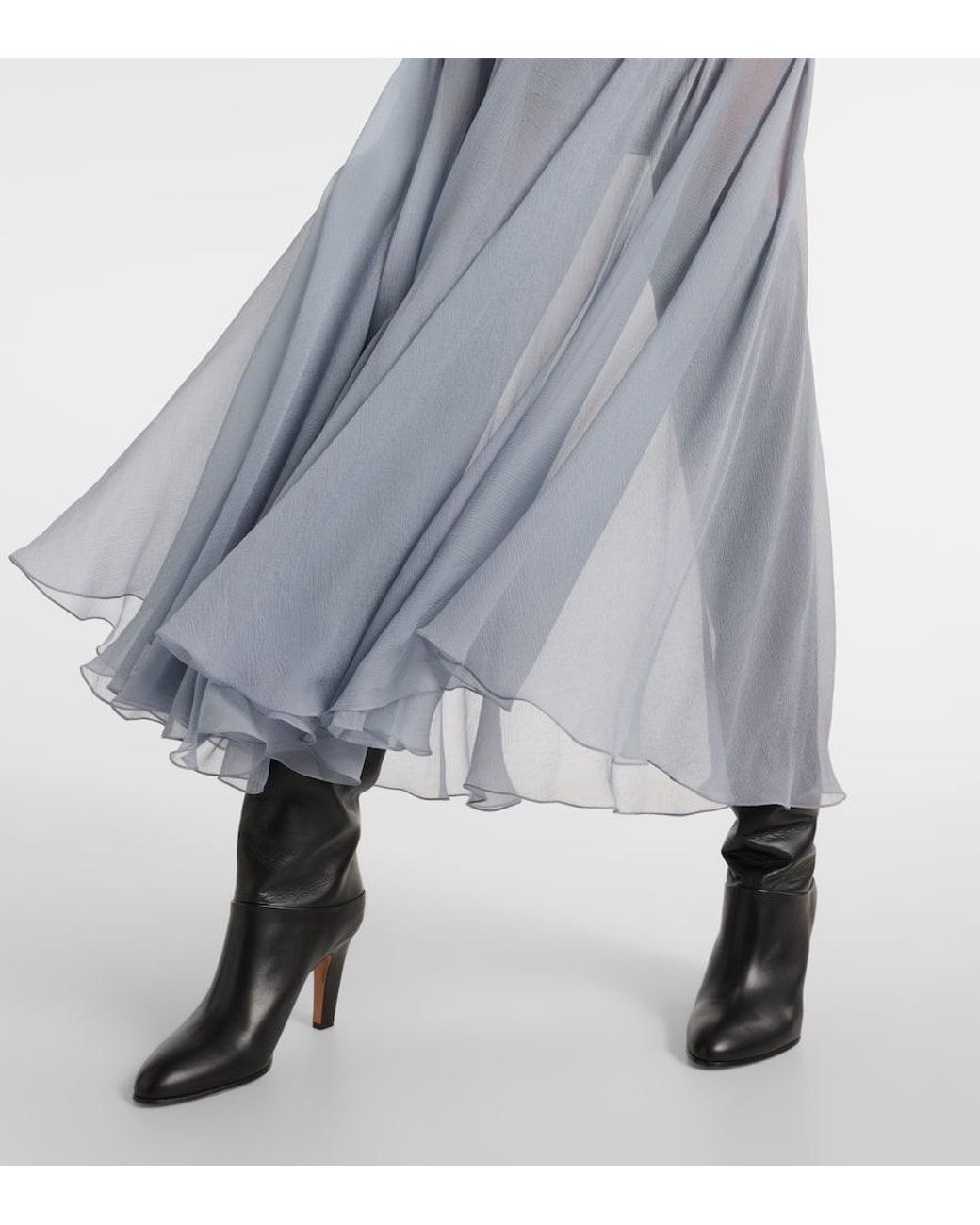 スカート Chloe SILK ETTE LONG SKIRT Chloe Metallic Floral Silk Tiered-Ruffle Maxi Skirt | Neiman