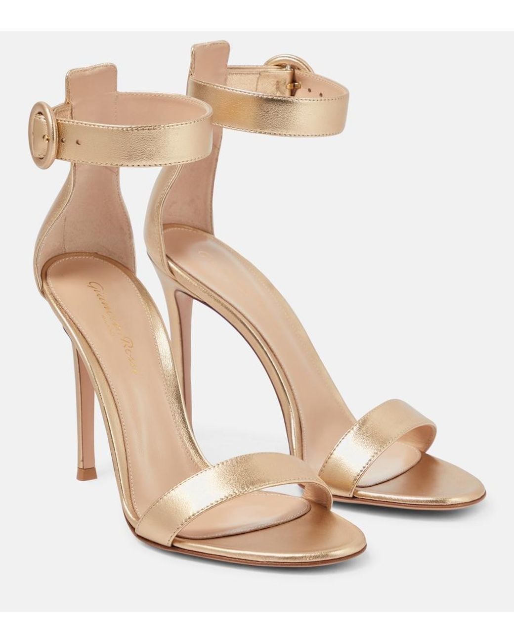 Gianvito Rossi Natural Portofino 105 Leather Sandals
