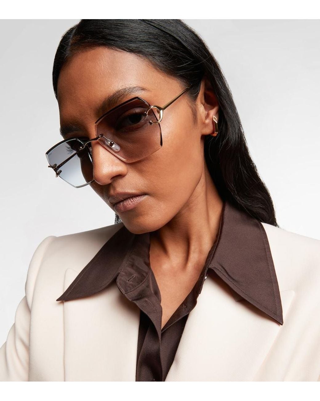 Cartier Brown Signature C De Cartier Square Sunglasses