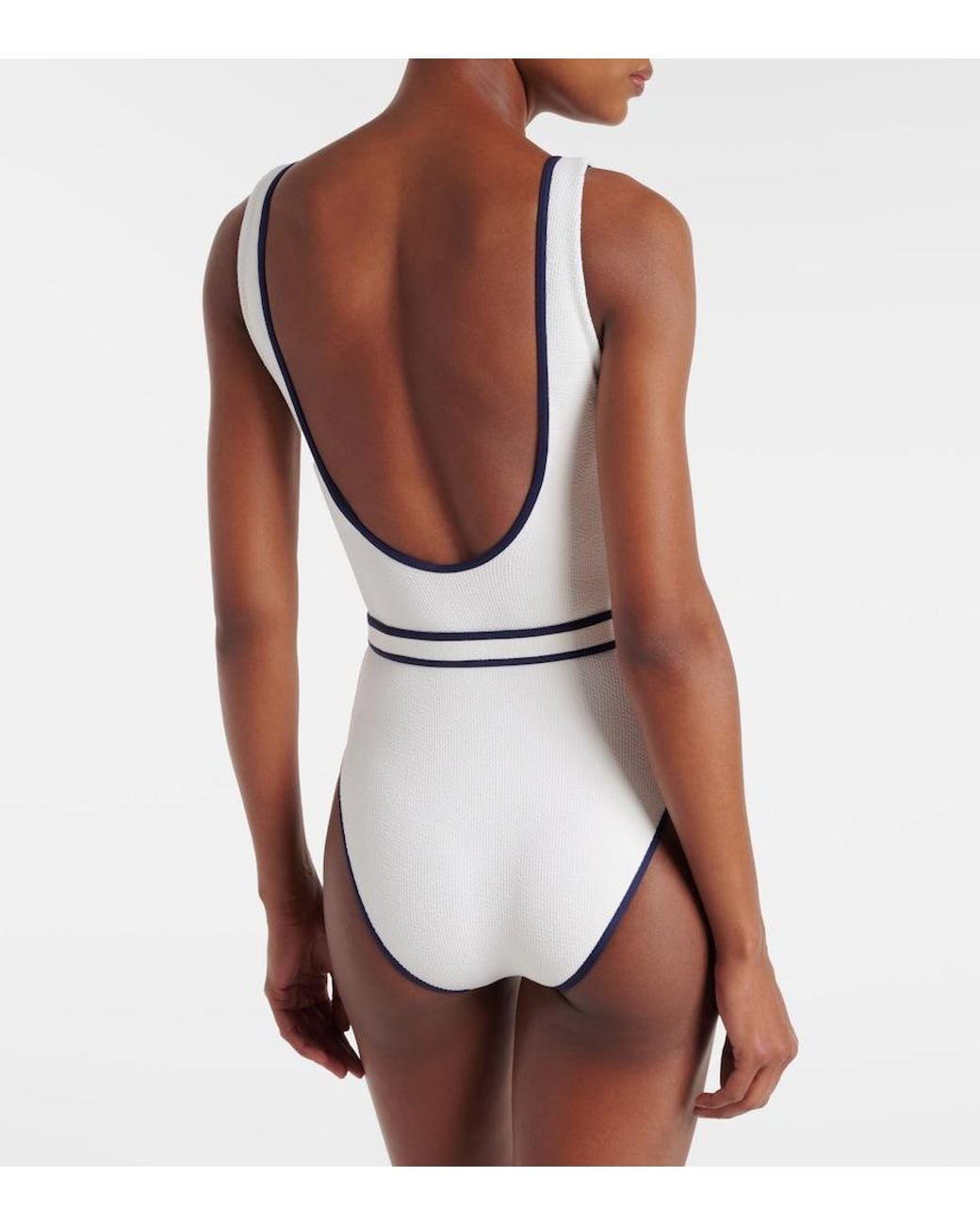 Melissa Odabash White Rio Hs Belted Swimsuit