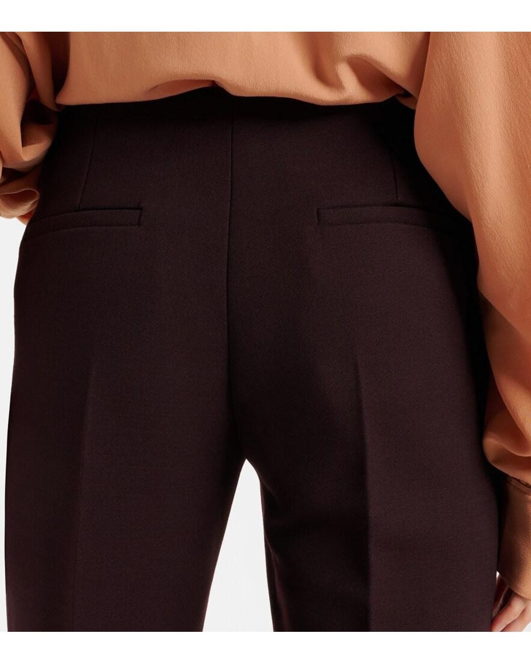 Chloé Purple Wool Wide-Leg Pants