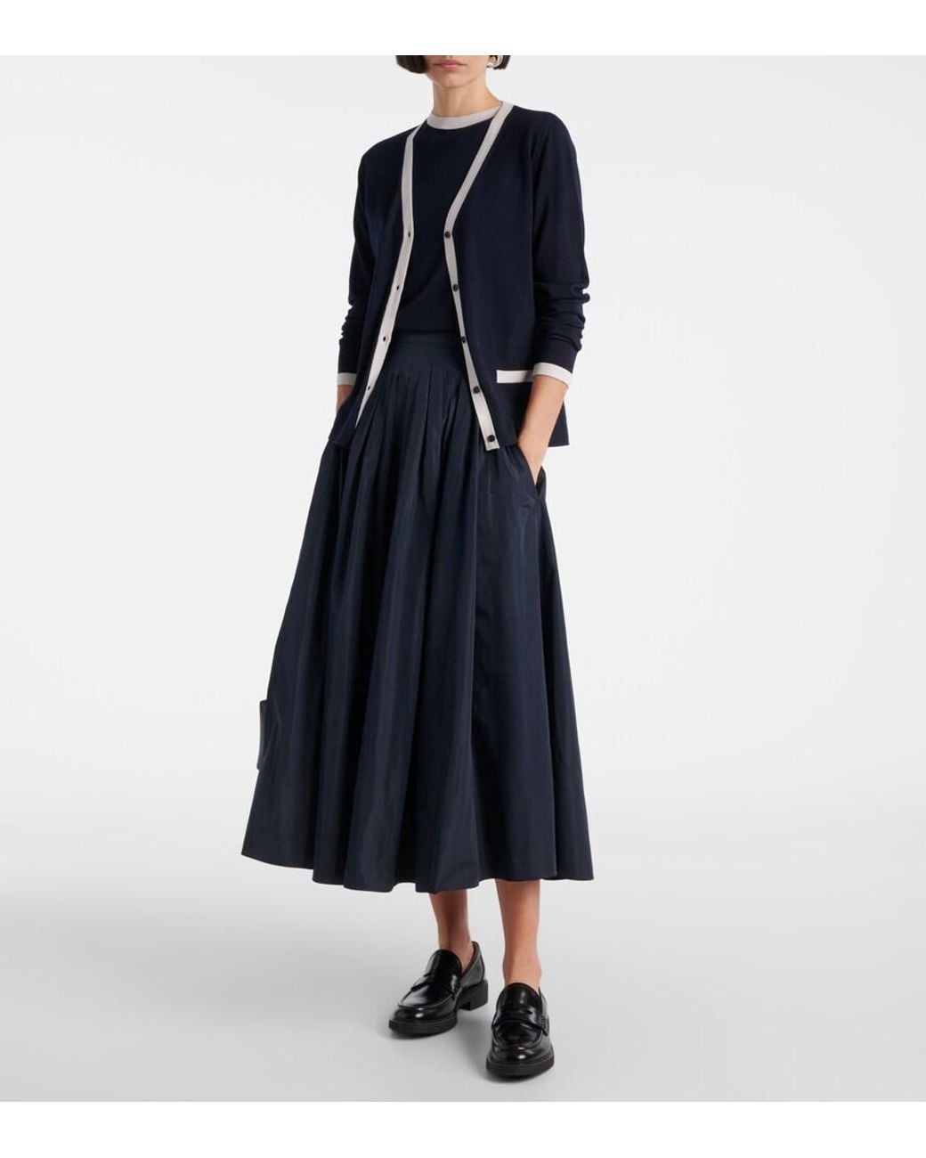 Max Mara Blue Kenya Virgin Wool Cardigan