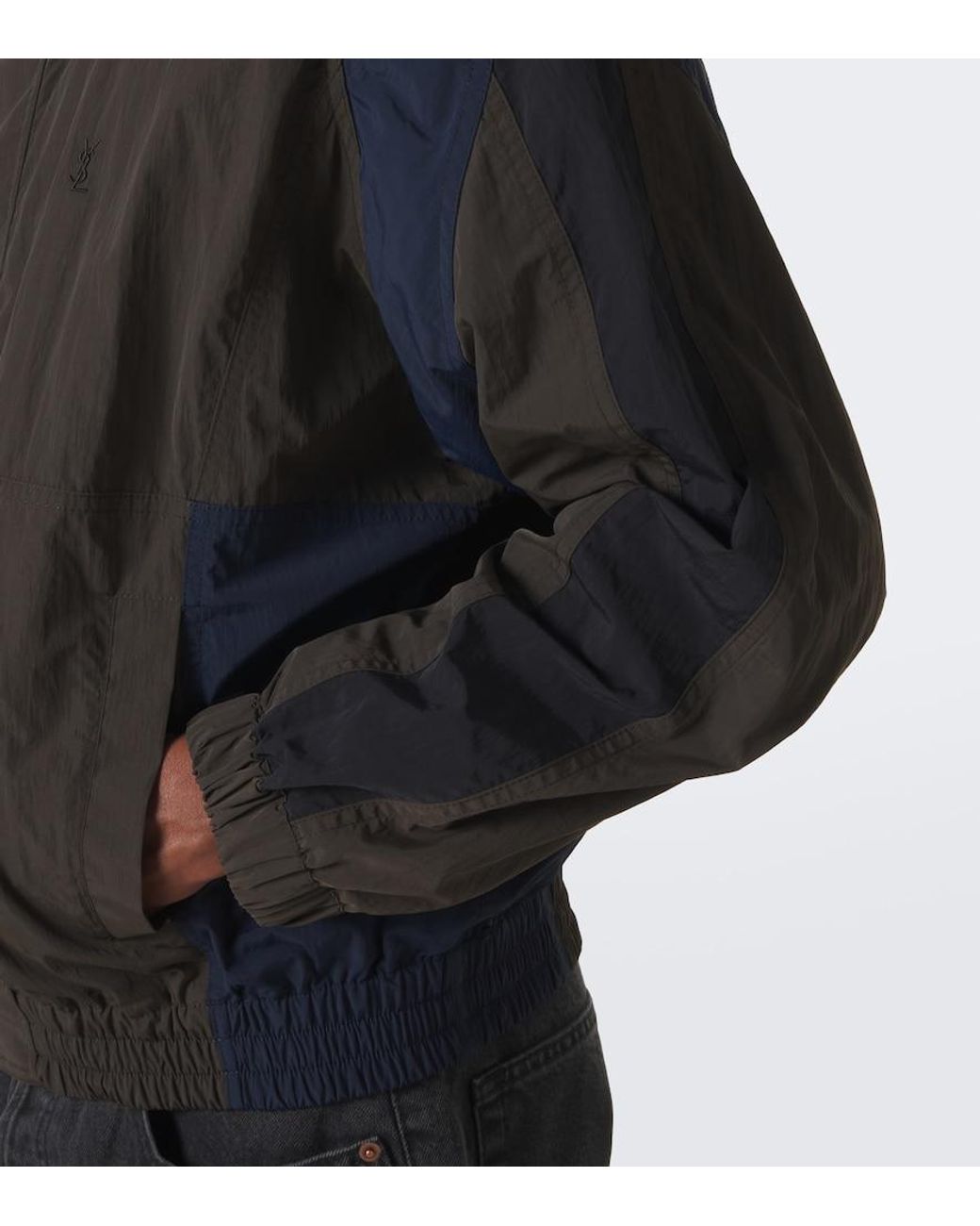 Saint Laurent Gray Cassandre Faille Jacket for men