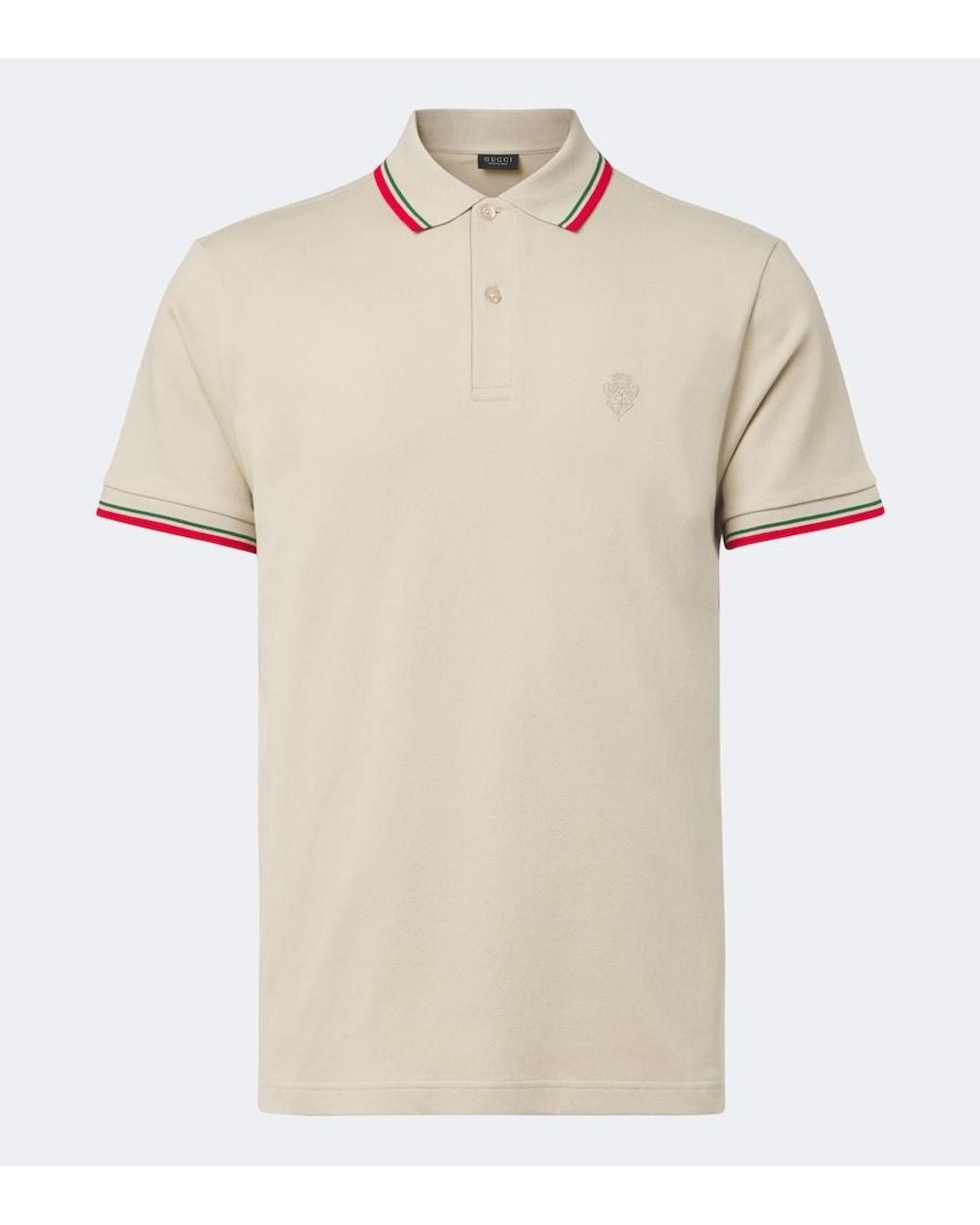 Gucci Natural Cotton-Blend Pique Polo Shirt for men