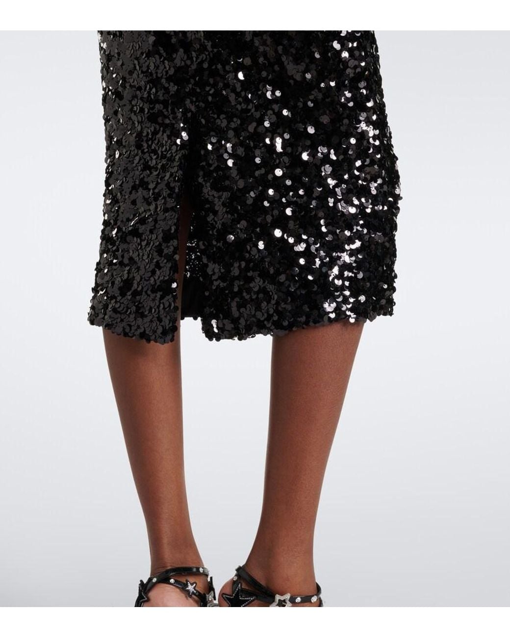 Dolce & Gabbana Black Sequined Bustier Dress