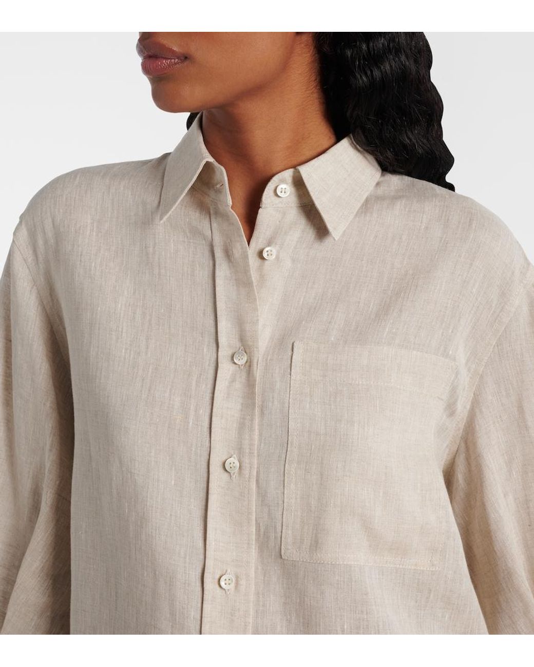 Brunello Cucinelli Natural Monili Linen Shirt