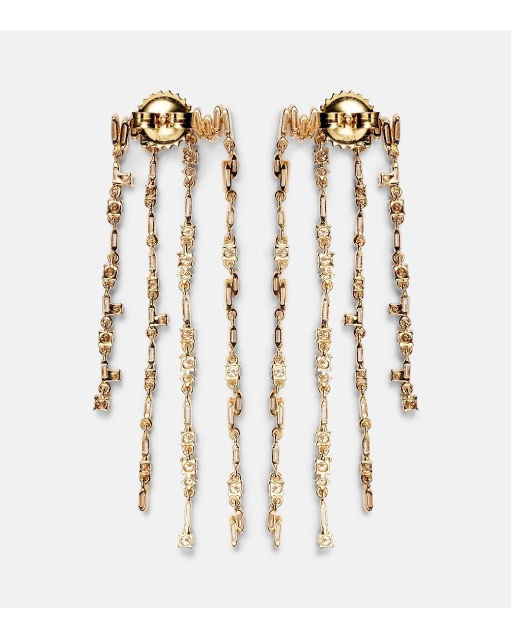 Suzanne Kalan White 18Kt Fringe Earrings With Diamonds