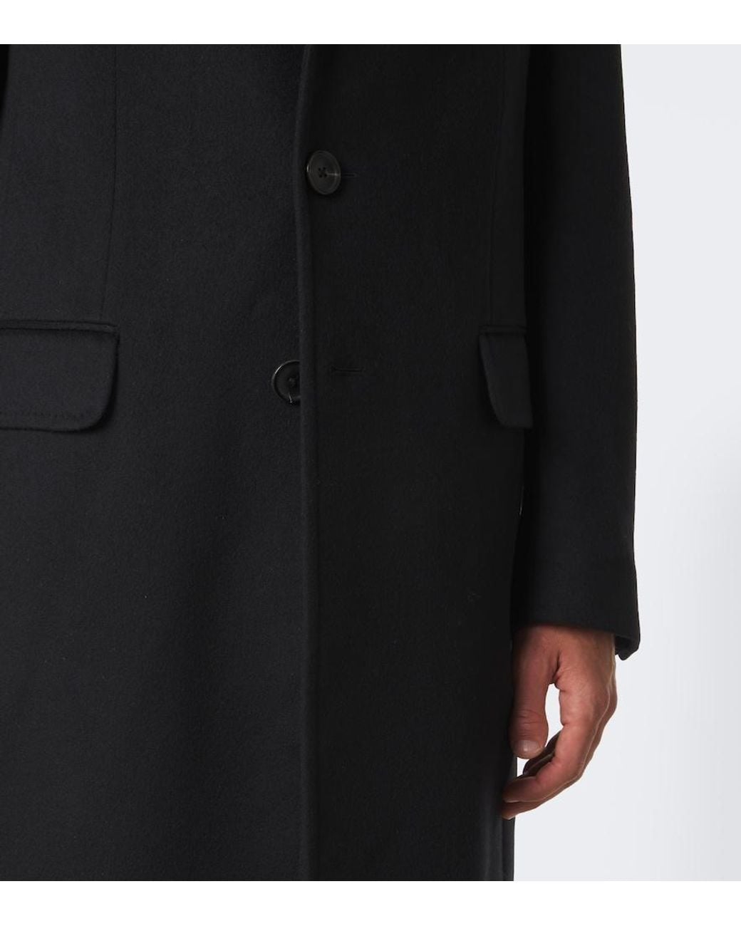 Zegna Black Wool And Cashmere-Blend Coat for men