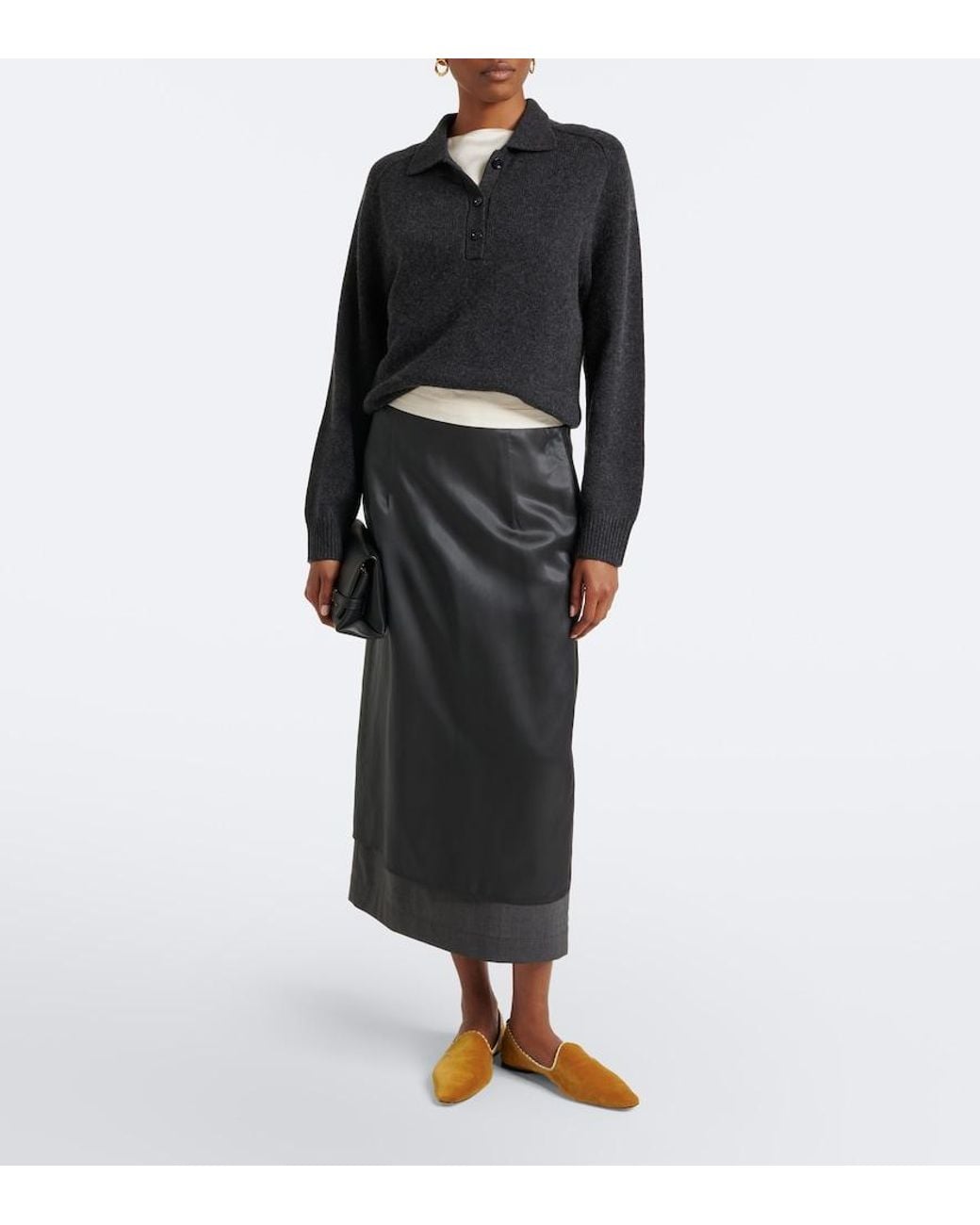 Jardin Des Orangers Black Wool And Cashmere Polo Sweater