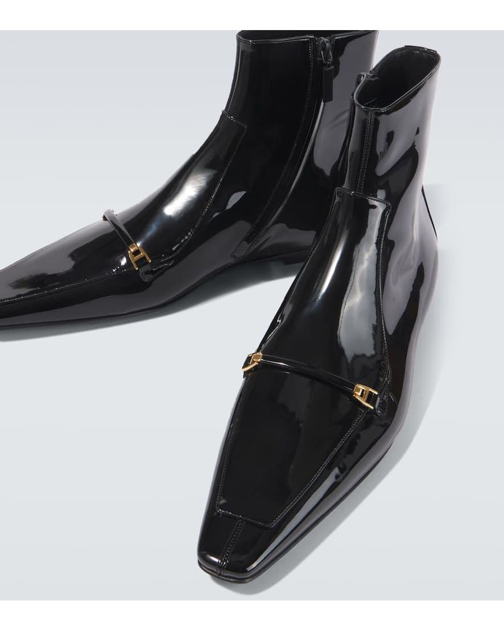knee length dresses for ladies Aiden Mahogany Patent Leather Combat Boots